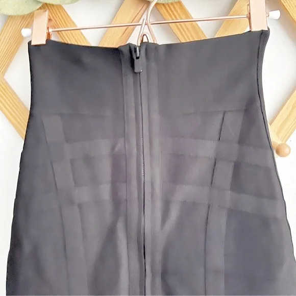 Herve Leger High Waist Zip Front Bandage Skirt